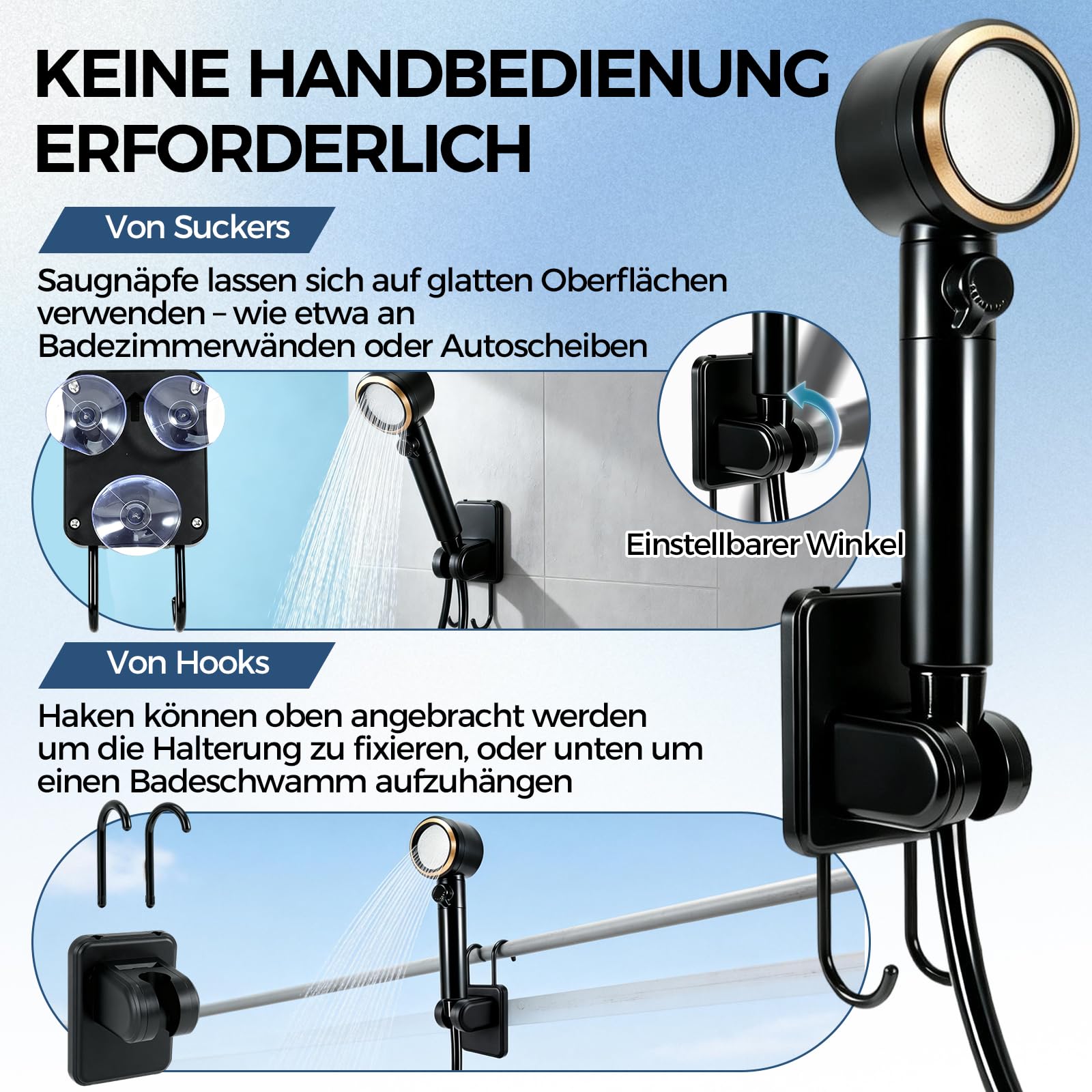 Campingdusche Tragbare, 8000mAh Camping Dusche mit Pumpe, Outdoor Mobile Dusche mit Smart Display Duschkopf und Schlauch für Camping Garten Auto Reisen Haustier