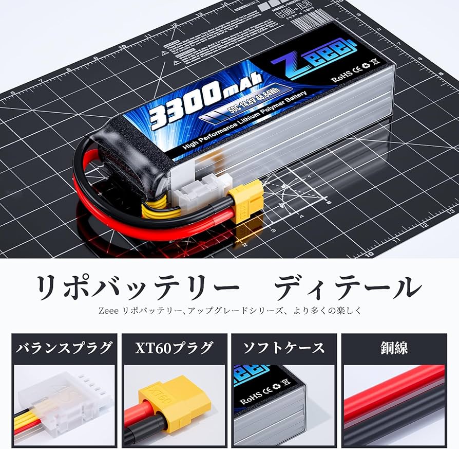 Amazon.co.jp: ゼエエ Zeee 4S リポバッテリー 14.8V 50C