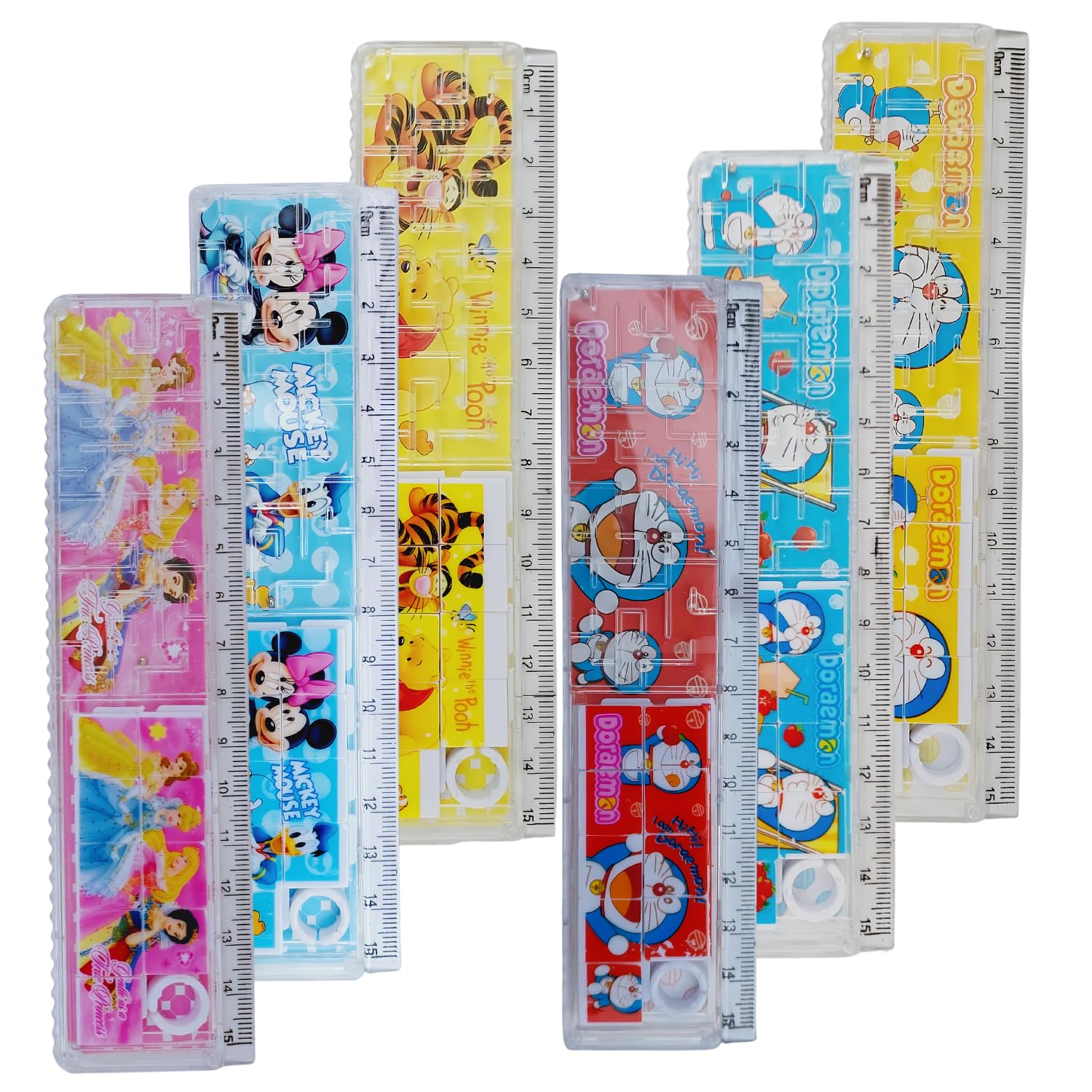 Intelligent Ruler Scale for Kids (6 Pcs - 15cm), Birthday Return Gift for Boys and Girls, Pocket-Sized Cartoon Theme Measurement Ruler-image-28