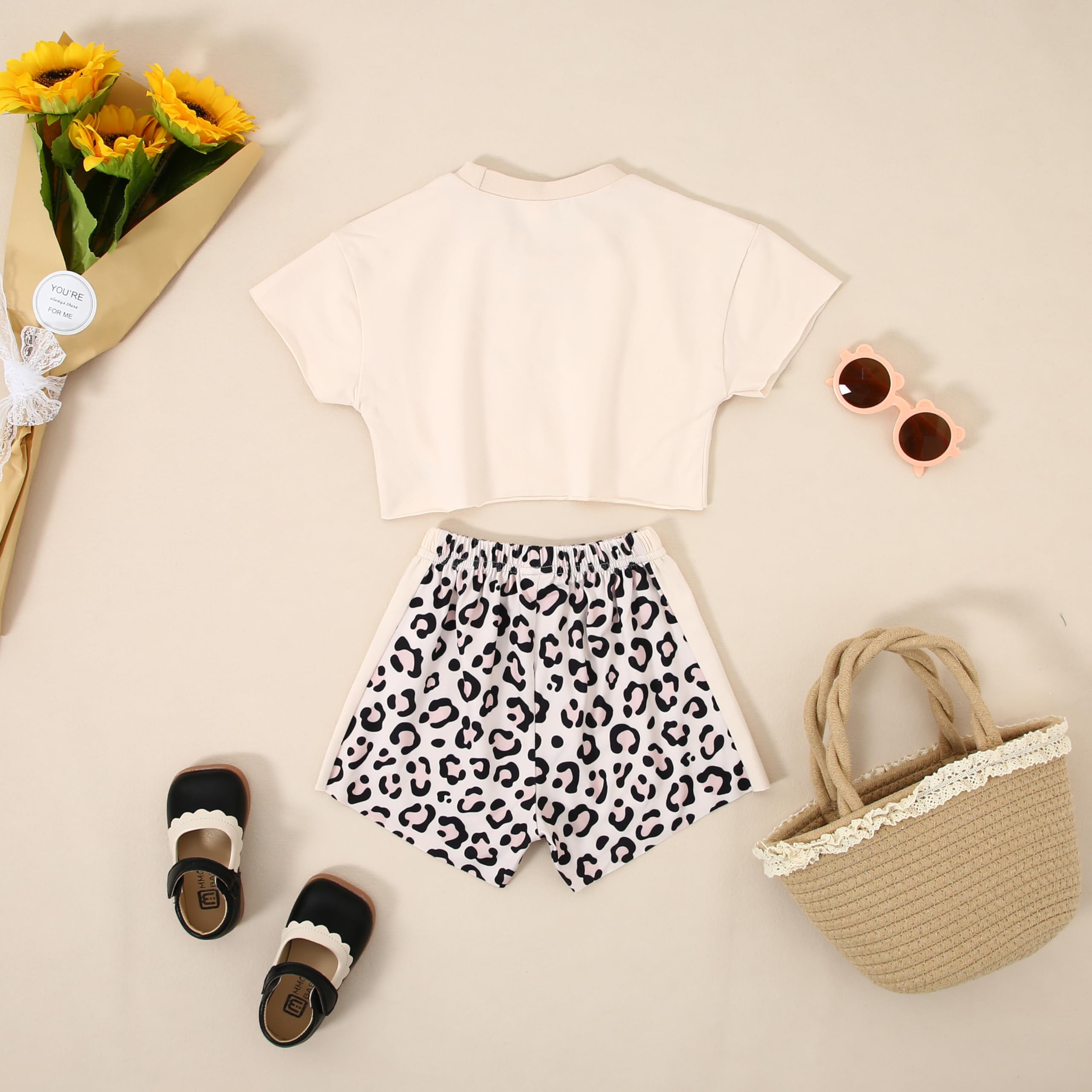 YALLET Ropa de verano para niñas pequeñas, camiseta de manga corta y pantalones cortos, ropa de bebé linda 1-5T