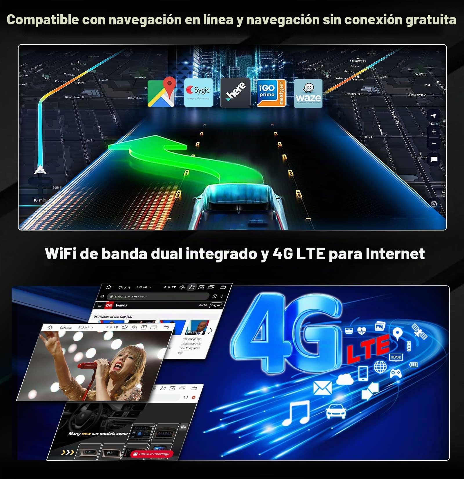 8 Núcleos Android 16 DAB+ Radio Coche Estéreo para Mercedes Benz CLK-Clase W209 C209 A209 2005-2009 4GB+64GB Navegador GPS Soporte CarPlay Android Auto WiFi 4G USB Bluetooth DSP 8" IPS Pantalla táctil