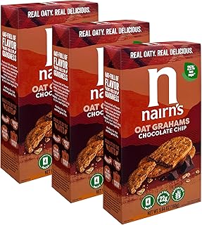 Gluten-Free Chocolate Chip Oat Grahams - Healthy, Tasty and Safe for Celiacs. Perfect On-the Go Snack. High Fiber, No Artificial Colors, Flavors, or Preservatives, 5.64oz, Pack of 3