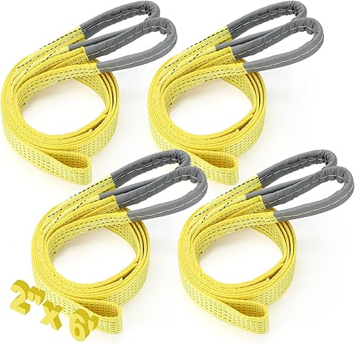 Miniatura 12 de 4 piezas de correas de eslinga de elevación correas de eslinga web resistentes de poliéster y nailon para uso en automóviles al aire libre