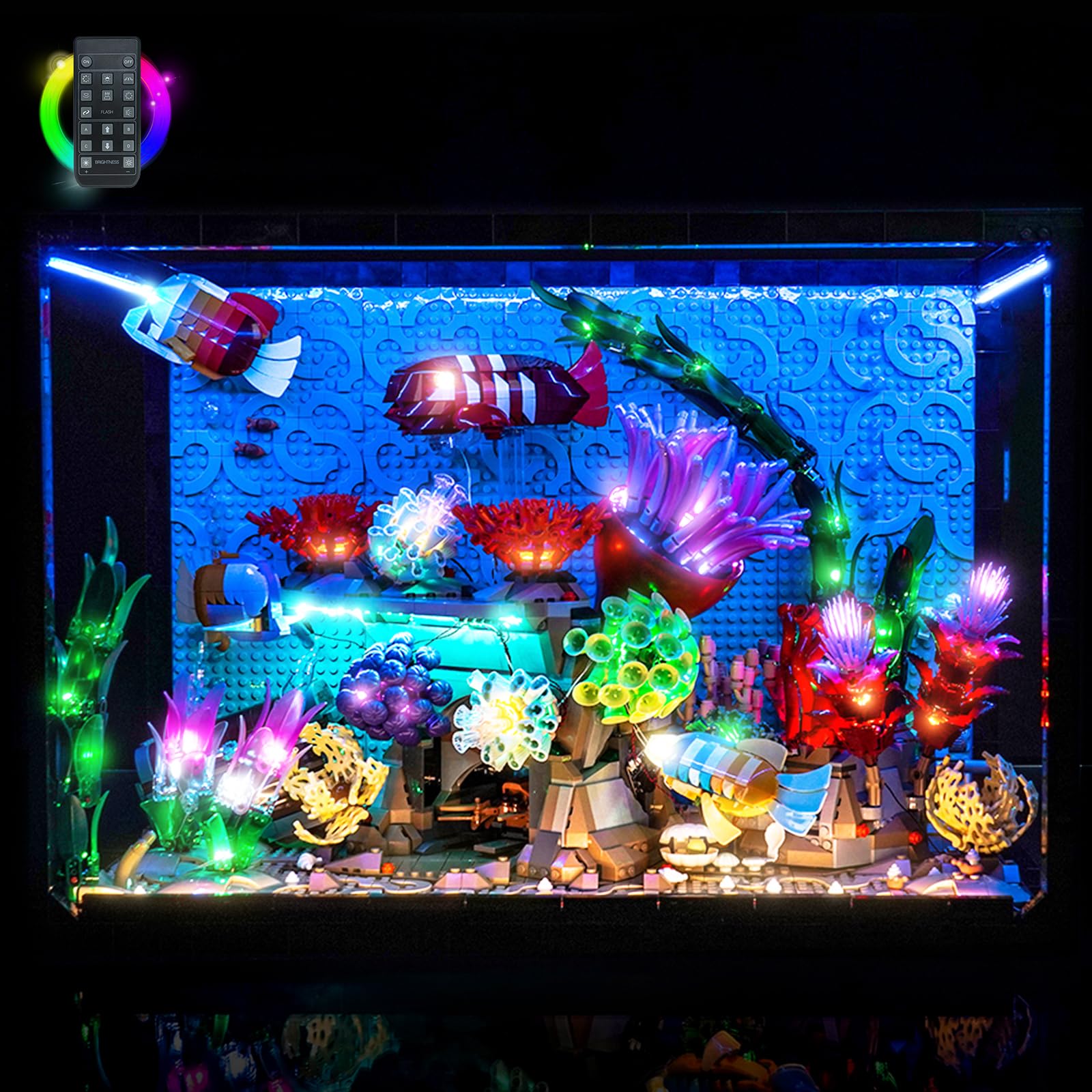 Photo 1 of LocoLee Light kit Compatible with Lego 10366 Tropical Aquarium - No Model Only Light, LED Lighting Accessories Compatible with Lego Icons Aquarium 10366 Fish Tank (RC Version)