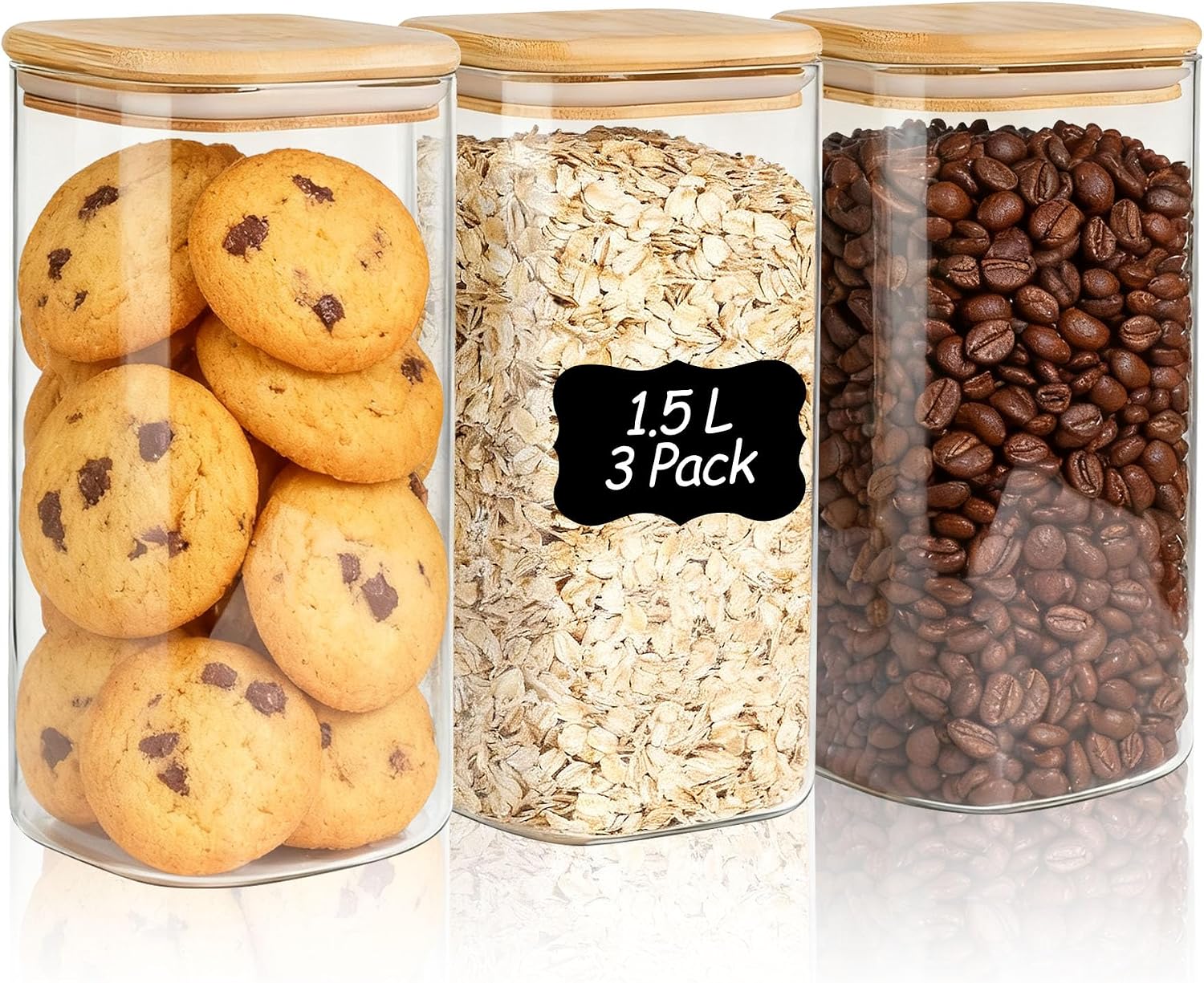 ComSaf 1.5L Glass Jars with...