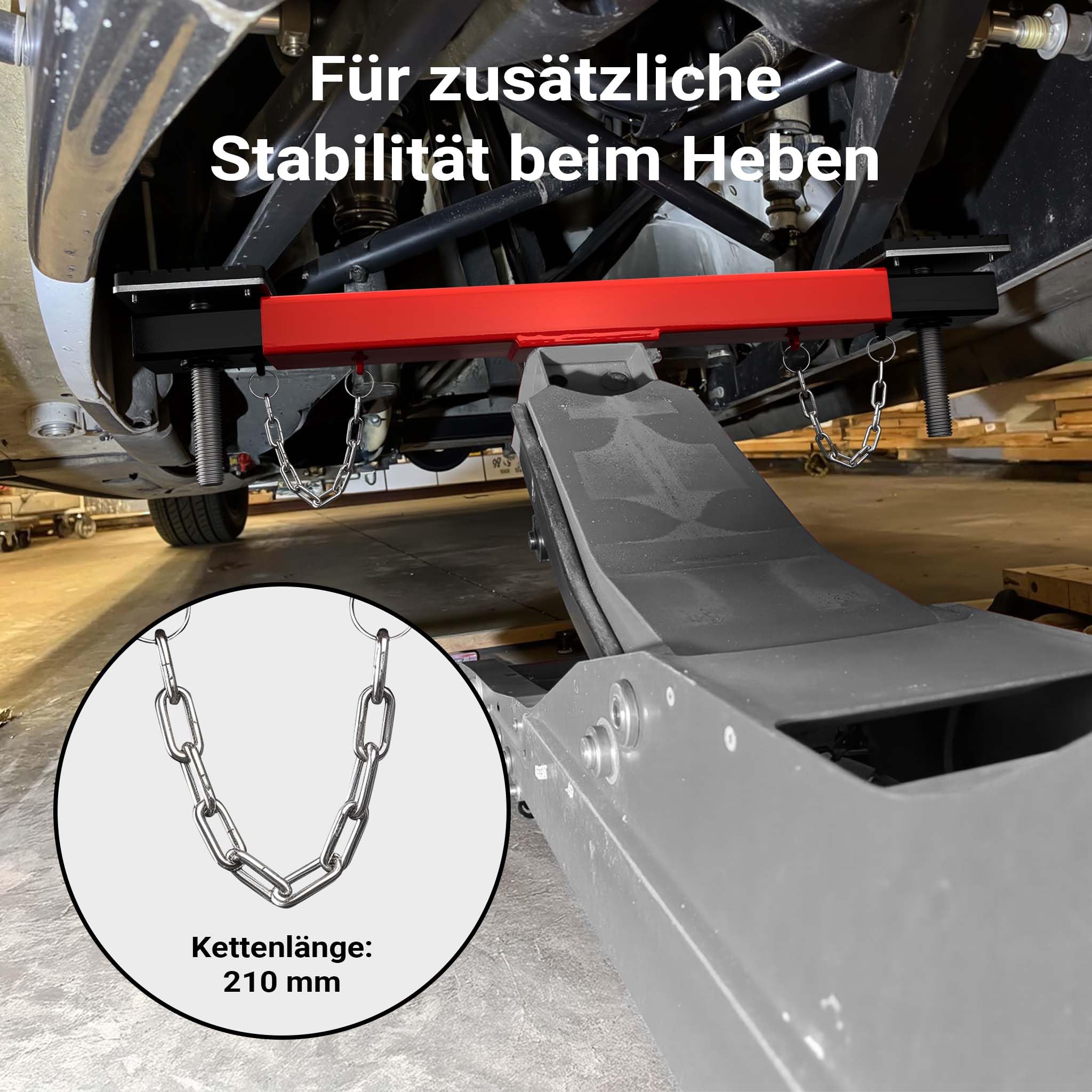 XPOtool Wiltec Achstraverse Wagenheberbrücke 2000kg Querträger für Wagenheber Traverse mit Gummiauflagen