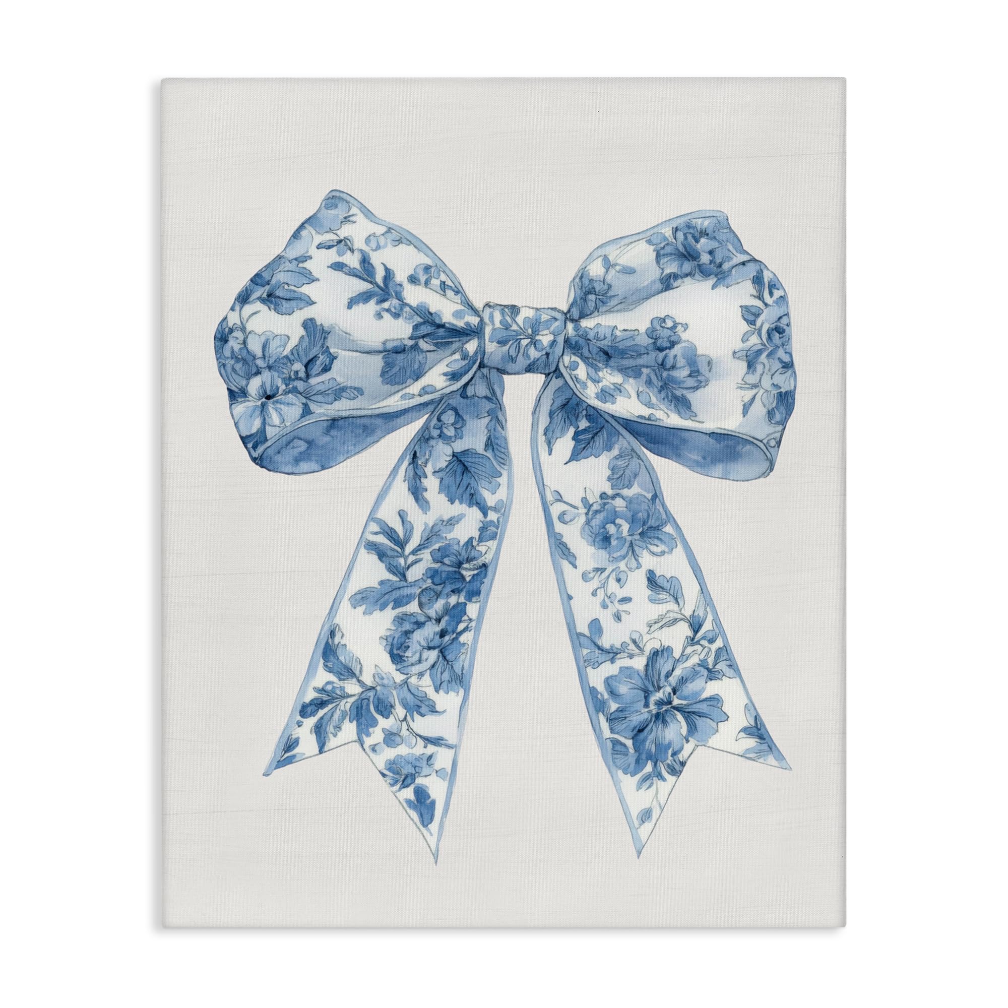 'Soft Delicate Toile Bow'| Canvas Art