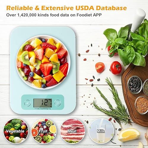Miniatura 3 de Báscula inteligente de alimentos, báscula digital de cocina de peso gramos y onzas para pérdida de peso, conteo de calorías, cocinar