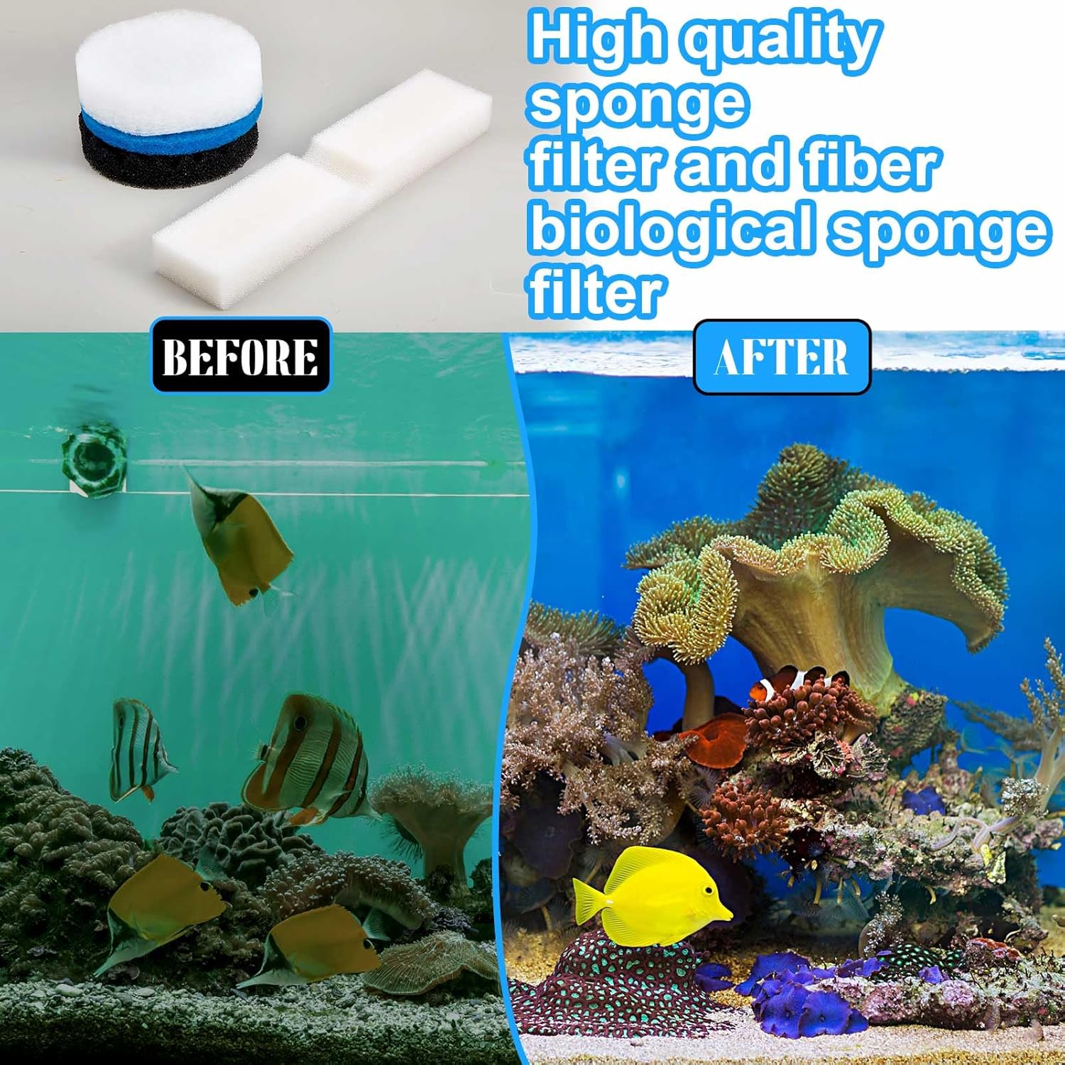 34 Pcs Filter Media Replacement Set Compatible with Fluval Fx2 Fx4 Fx5 Fx6, Including Fish Tank Filter Mesh Bags, Compatible with Quick Clear/Water Polishing Pads, Foam Pads, Silicone Lube