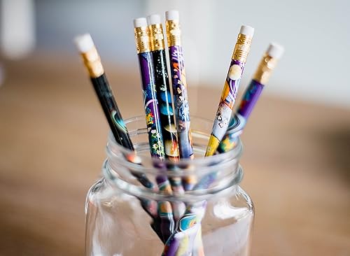 Miniatura 4 de Lápices galaxia, lápices del espacio exterior, lápices de ciencia para niños, hechos en Estados Unidos (juego de 24 lápices)