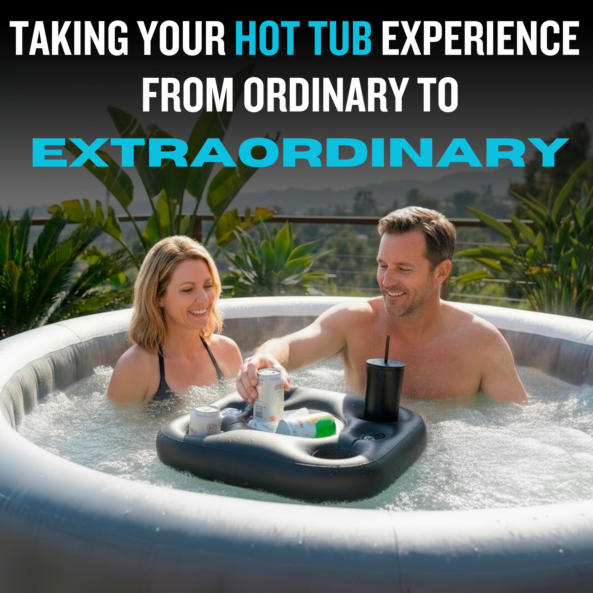DIVEBLAST: Premium Floating Drink Holder for Pool, Hot Tub Accessories for Adults - Holds Up to 50 LBS - Fun Swimming Pool Accessories for Adults, Cool and Unique Drink Floaties