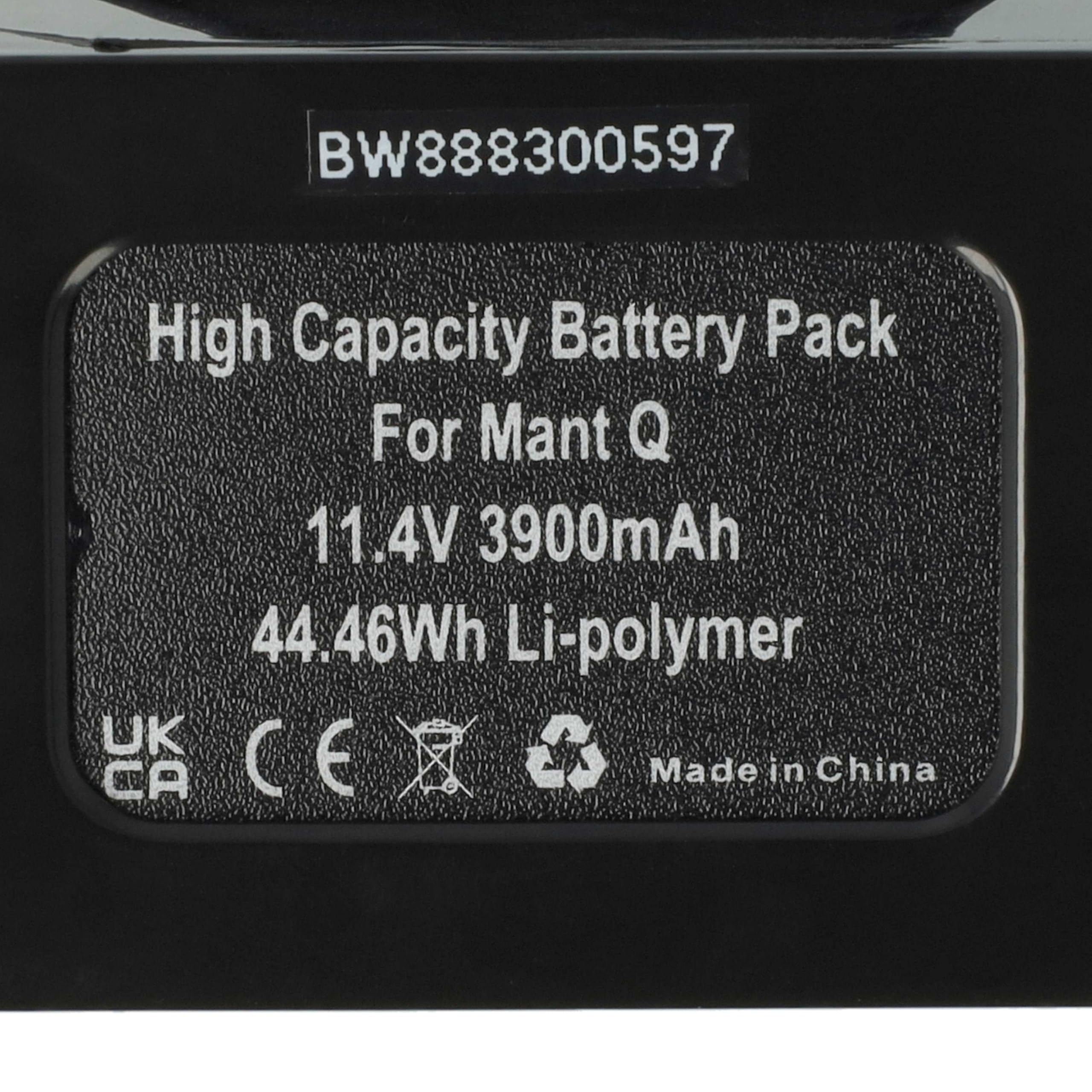 vhbw batteria sostituisce Yuneec YUNMGB3S2800, YUNMQB3S2800 per drone quadricottero multicottero (2800mAh, 11,4V, Li-Poly)