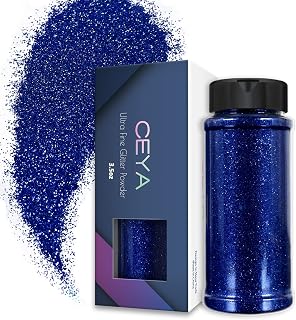 Ceya 3.8oz/ 110g Ultra Fine Glitter Powder Klein Blue Glitter 1/128” 0.008” 0.2mm for Slime Epoxy Resin Craft Tumbler Jewelry Nail Art Festival Makeup Scrapbook Painting Wedding Cards