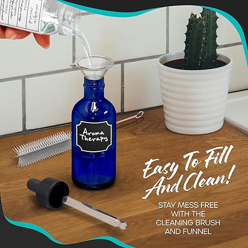 Miniatura 22 de Nevlers Paquete de 24 botellas con cuentagotas de vidrio ámbar de 4 onzas Botellas de tintura de vidrio con cuentagotas para aceites, medicamentos