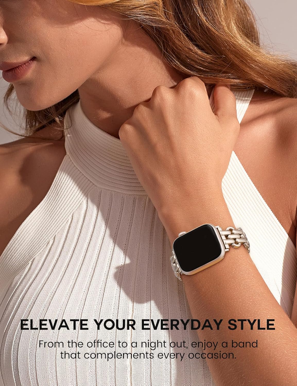 Moolia Elegant Strap Compatible with Apple Watch Band 42/46/38/40/41/44/45/49mm Metal Women Replacement Bracelet for iWatch Series 11 10 9 8 7 6 5 4 3 2 1 SE/Ultra（1/2/3）