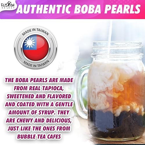 Miniatura 5 de Paquete de 3 Boba instantánea Fusion Select - Perlas de tapioca sin cocinar para bebidas de té de burbujas, bebidas de leche dulce caliente o fría,