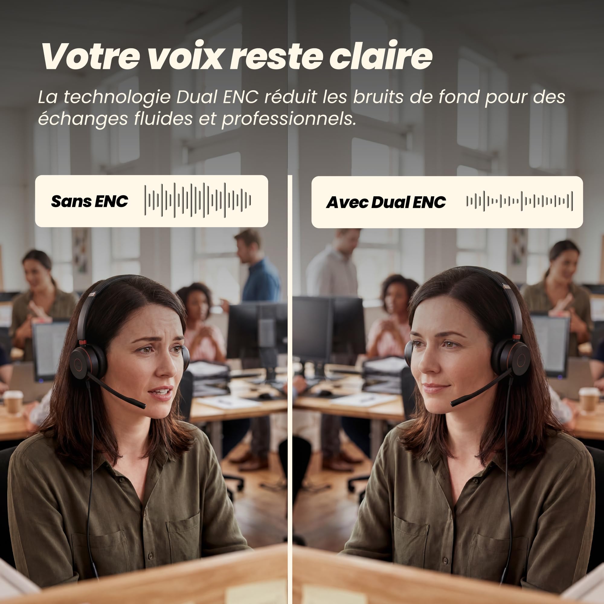T'nB ACTIV400S - Micro Casque PC, Réduction de Bruit ENC | Optimisé Teams, USB-A et USB-C, Micro Intelligent, Busy Lights, Télécommande Rétroéclairée, Couleur Noire
