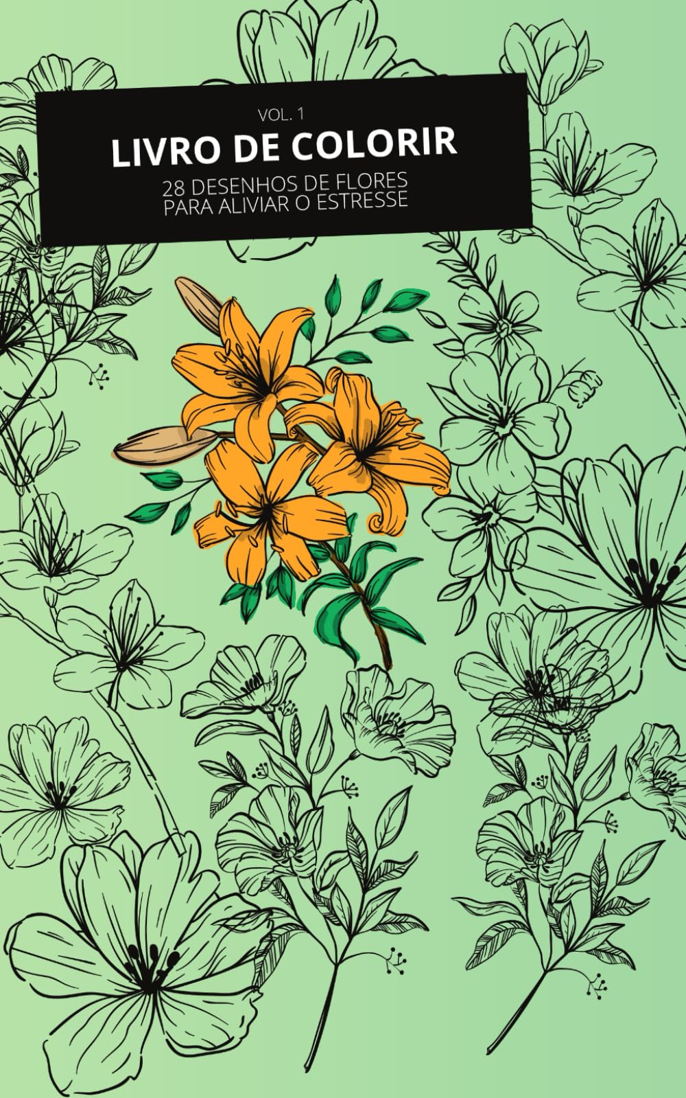 LIVRO DE COLORIR 28 DESENHOS DE FLORES PARA ALIVIAR O ESTRESSE: livro de colorir
