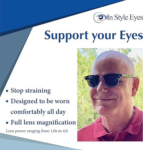 Miniatura 2 de Sellecks - Lentes de sol de lectura no bifocales, lentes de lectura sin montura semirarina, marco Browline, lente no polarizada