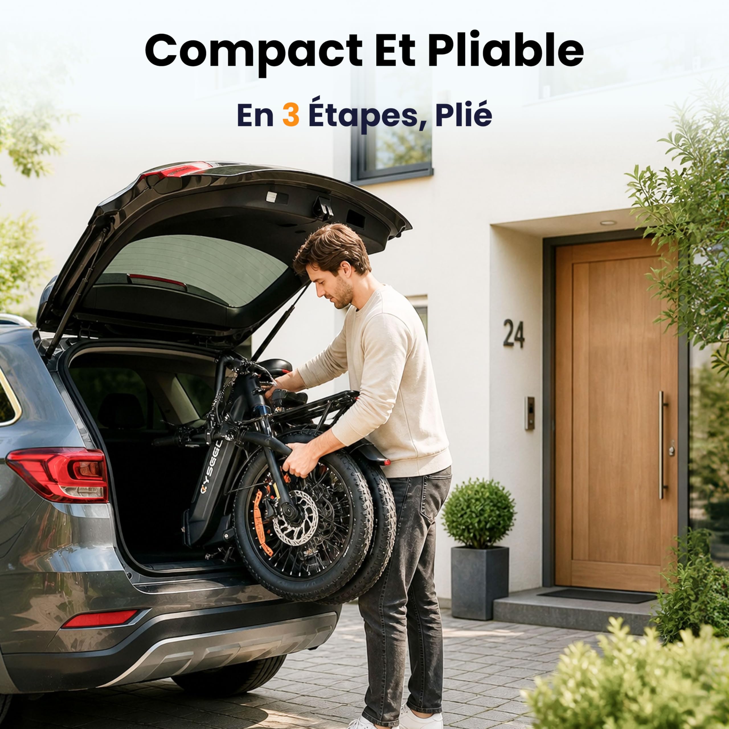 C20 E Bike Vélo pliant 20 x 3,0 avec freins hydrauliques, batterie 48 V 15,6 Ah jusqu'à 120 km, moteur 250 W 25 km/h, écran couleur LCD Shimano 7 vitesses Vélo électrique pour homme et femme