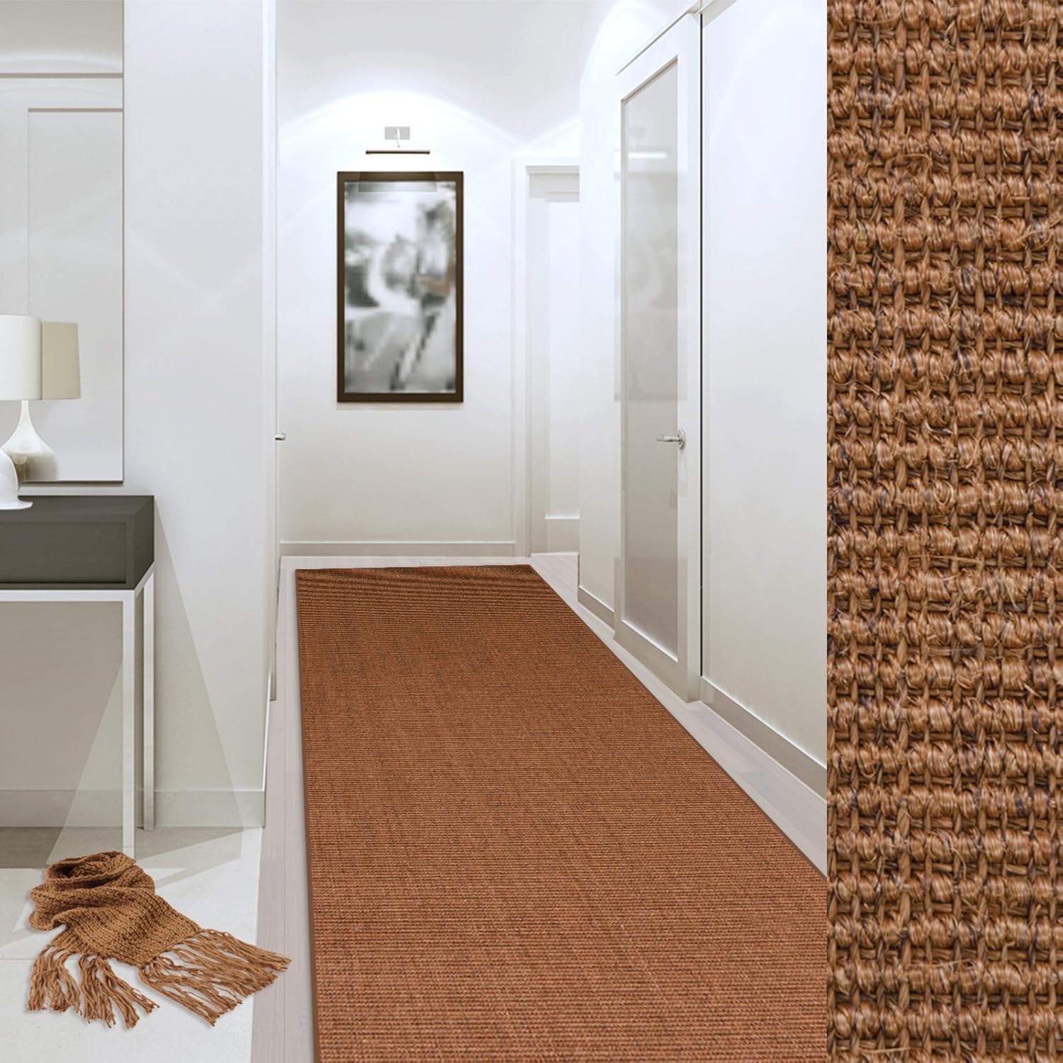SISAL nougat, SISALCarpet,SISALRunner, Rug, 70 cm width, made to