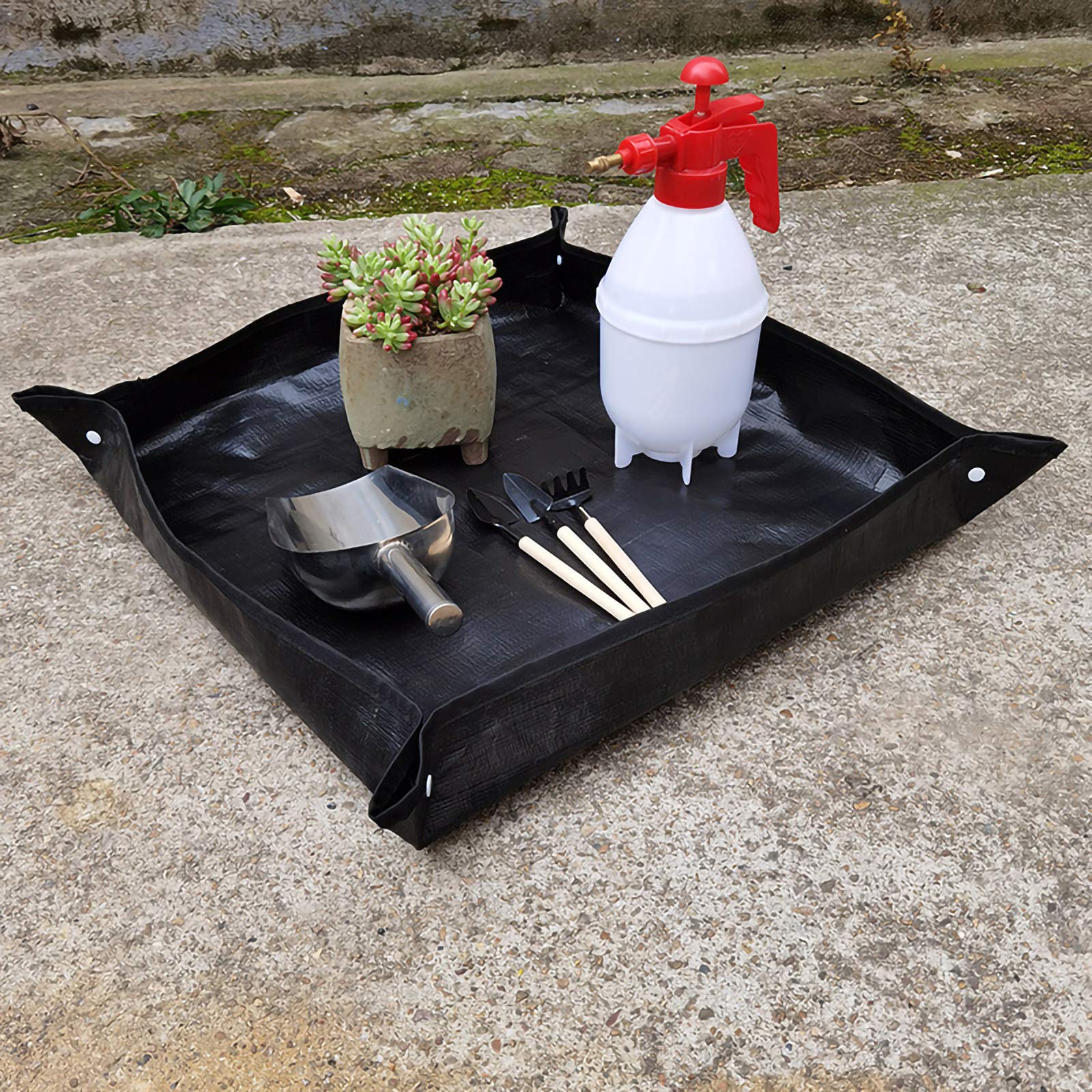 KMKANPO Tappetino da Giardinaggio Verde, Impermeabile, Pieghevole, 50*50cm, Per Rinvaso di Piante, Adatto per Indoor e Outdoor