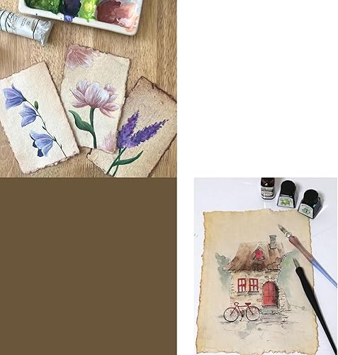 Miniatura 34 de LEATHER VILLAGE Papel de acuarela - 8 x 6 pulgadas - 25 hojas de papel de acuarela para dibujar, bocetos, pintura y manualidades, papel de algodón