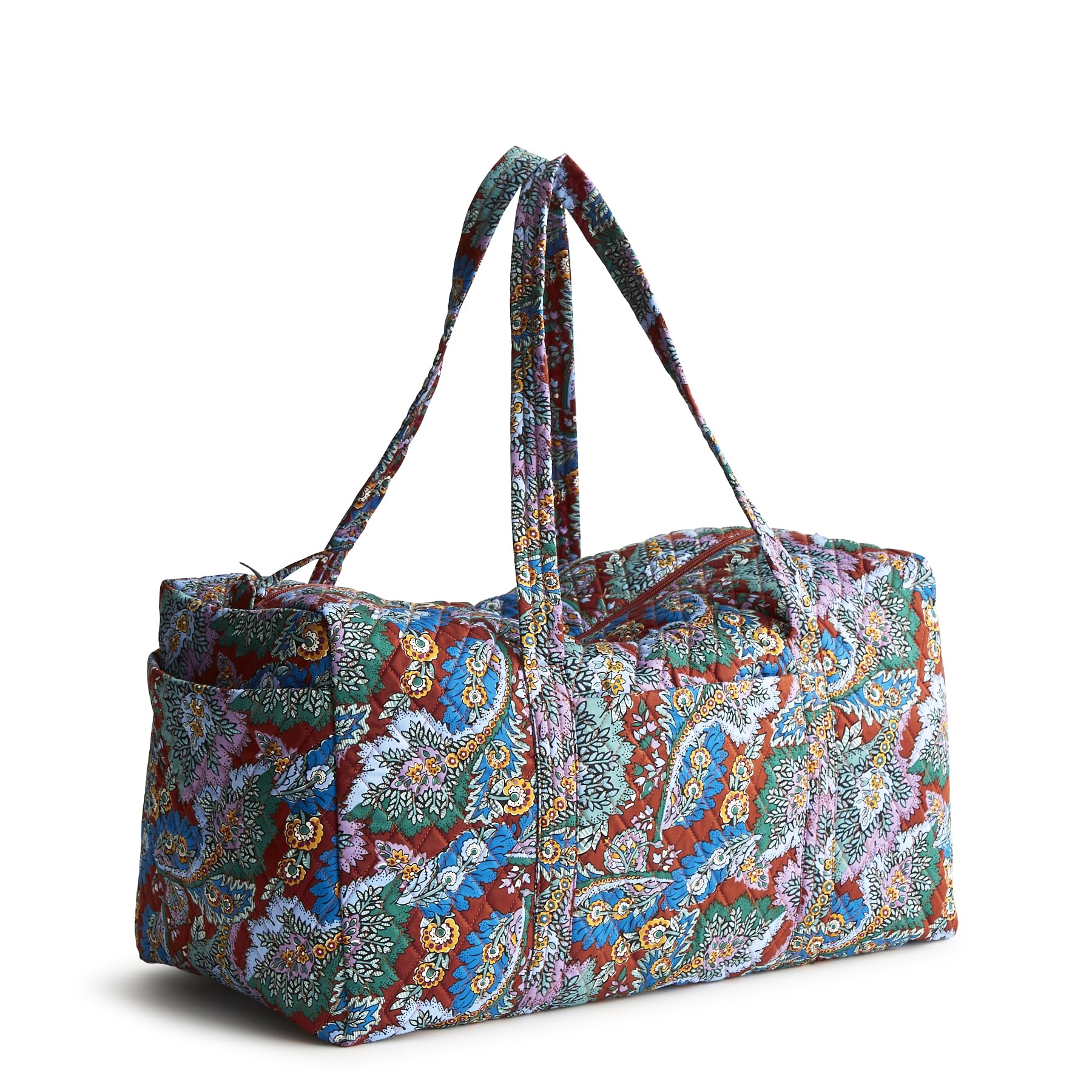 Vera Bradley Women's Cotton Large Original Duffel, Flowers + Feathers, One Size