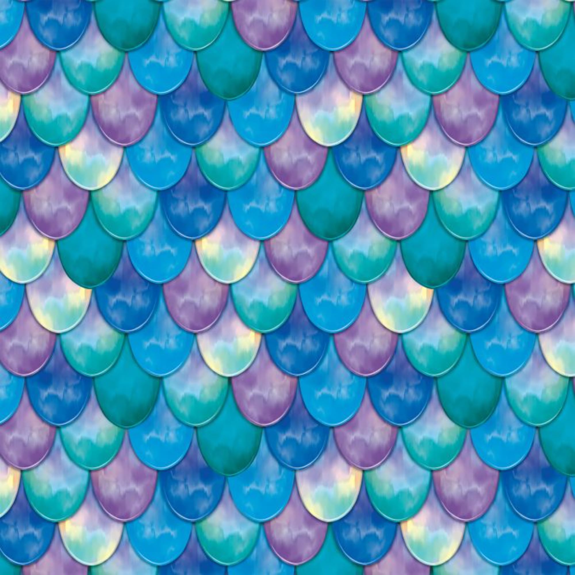 Beistle Multicolored Watercolor Mermaid Scales Plastic Party Table Cover, 108 X 54 Inches