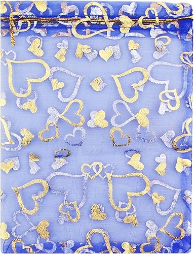 Miniatura 8 de QIANHAILIZZ Paquete de 100 bolsas de organza con cordón de 7 x 9 pulgadas, bolsa de regalo de joyería de organza con cordón para regalos de boda