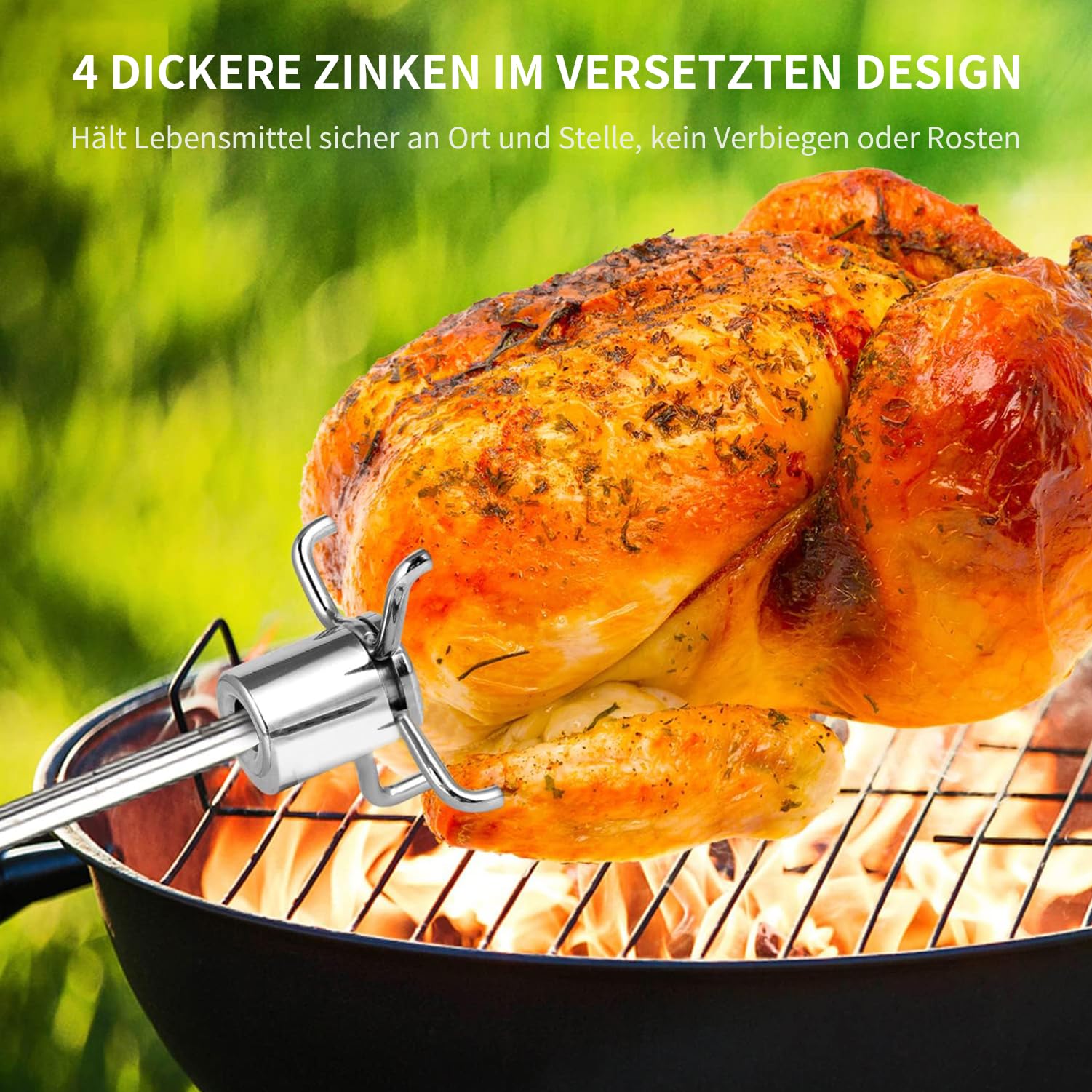 2pièces Fourchette Tourne Broche, Pour Broche à Rôtir En Plein Air Pinces à Viande pour Poulet, shish Kebab Multifonctionnel Fourchettes à Viande, Accessoires de Gril