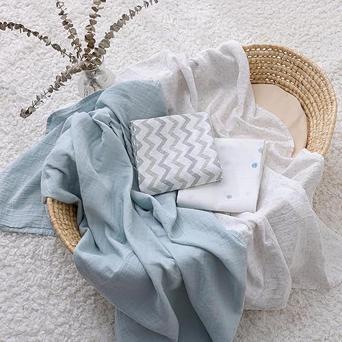 Miniatura 41 de Mantas de muselina para niños y niñas, manta de bebé para recién nacidos, grande de 47 x 47 pulgadas, mantas suaves y transpirables para bebé, zorro