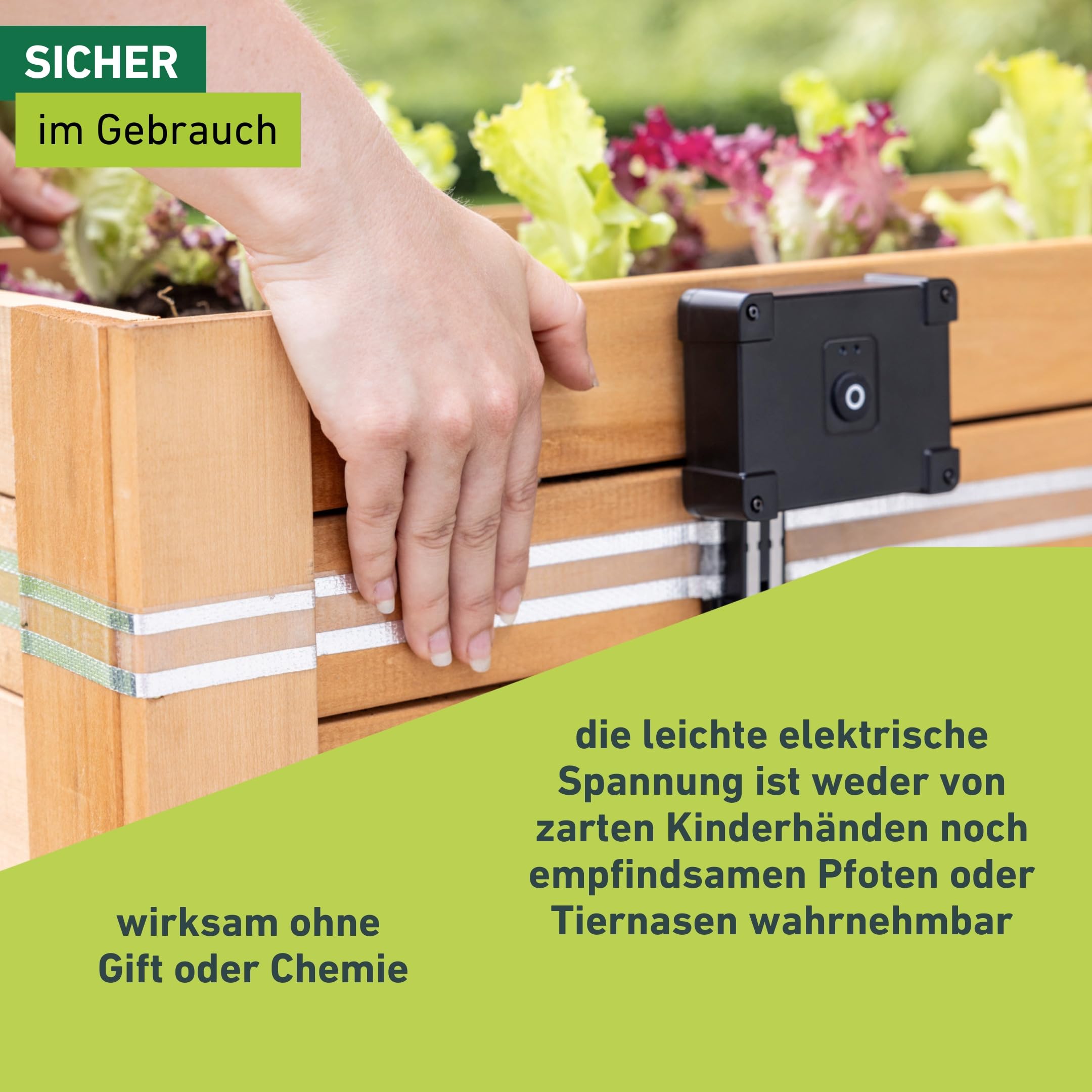 Windhager Elektrische Schneckenabwehr "e-Fence" - 10 m - Schneckenschutz für Hochbeete, Schneckenband elektrisch, Schneckenbarriere, Schneckenzaun - unbedenklich für Mensch und Tier - selbstklebend