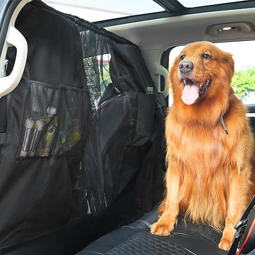 Barrera de red universal para perros y vehículos utilitarios, divisor ajustable para automóvil para mascotas, barrera para asiento delantero y