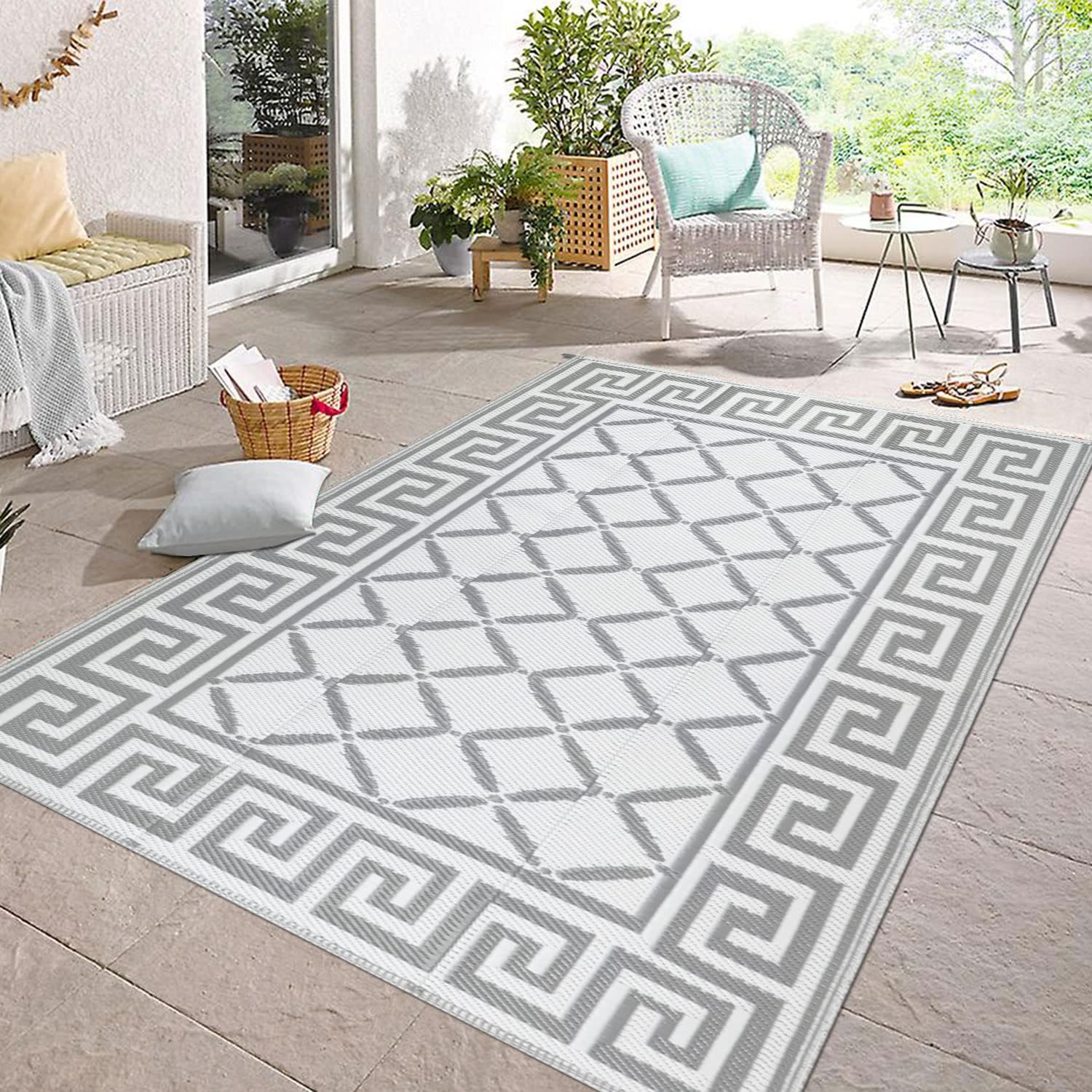 Famibay Outdoor Rug Waterproof Picnic Blanket Outdoor Garden Rugs for