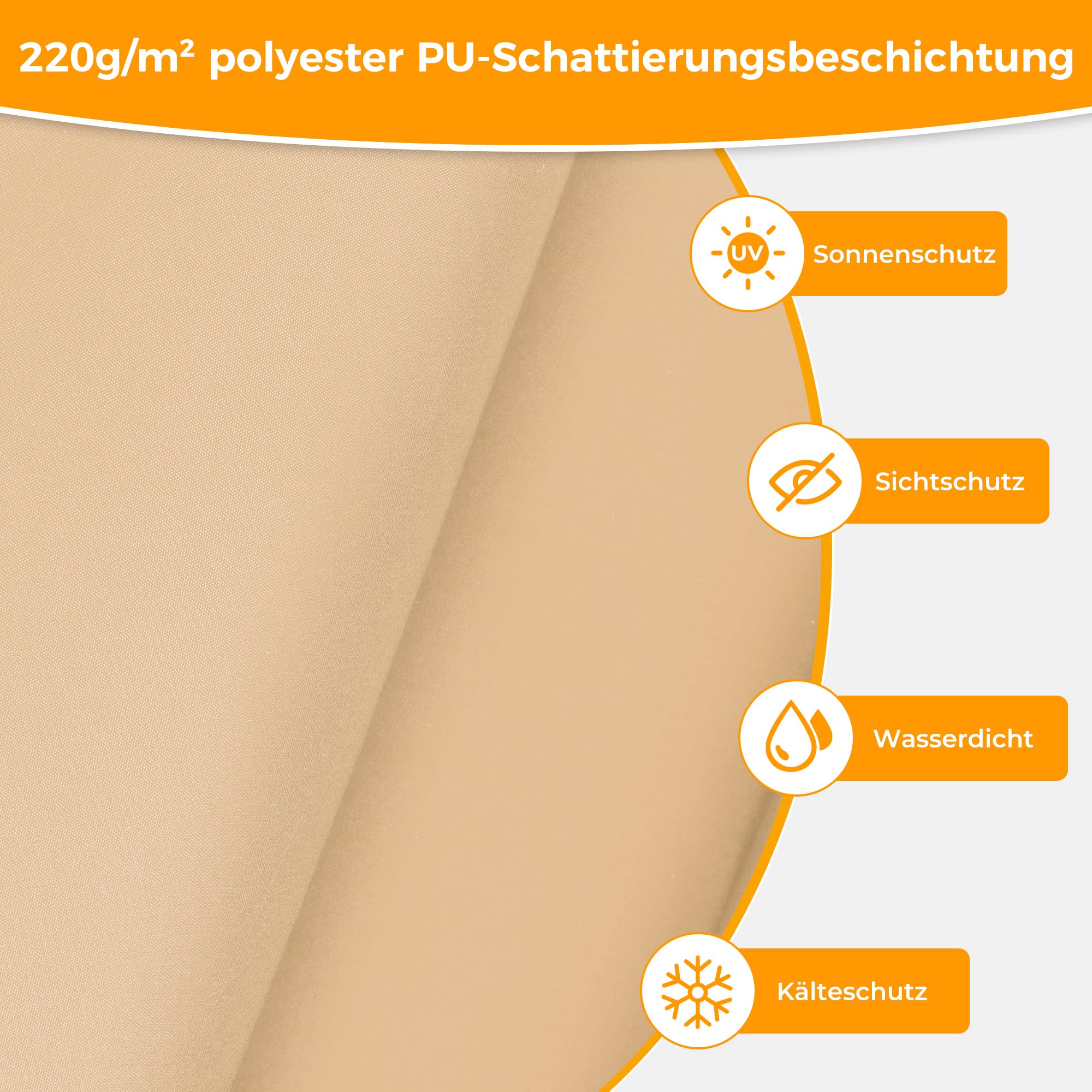 HOMEDEMO Außenrollo Senkrechtmarkise Außen, 220g/m² Stoff, Balkonrollo sonnenschutzrollo, Outdoorrollo Wetterfest Windschutz Sichtschutz, Vertikalmarkise für Balkon & Terrasse, 160x160cm Khaki