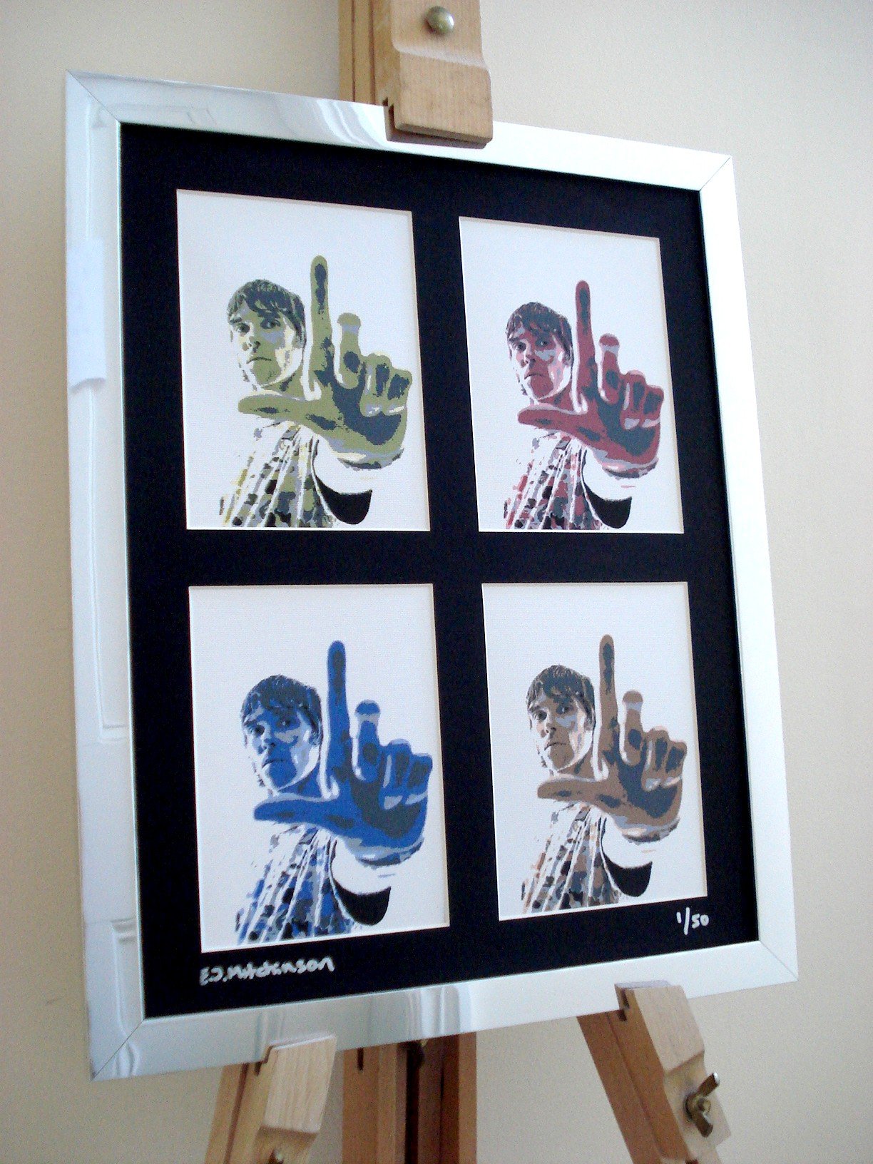 IAN BROWN STONE ROSES SIGNED POP ART FRAMED CANVAS