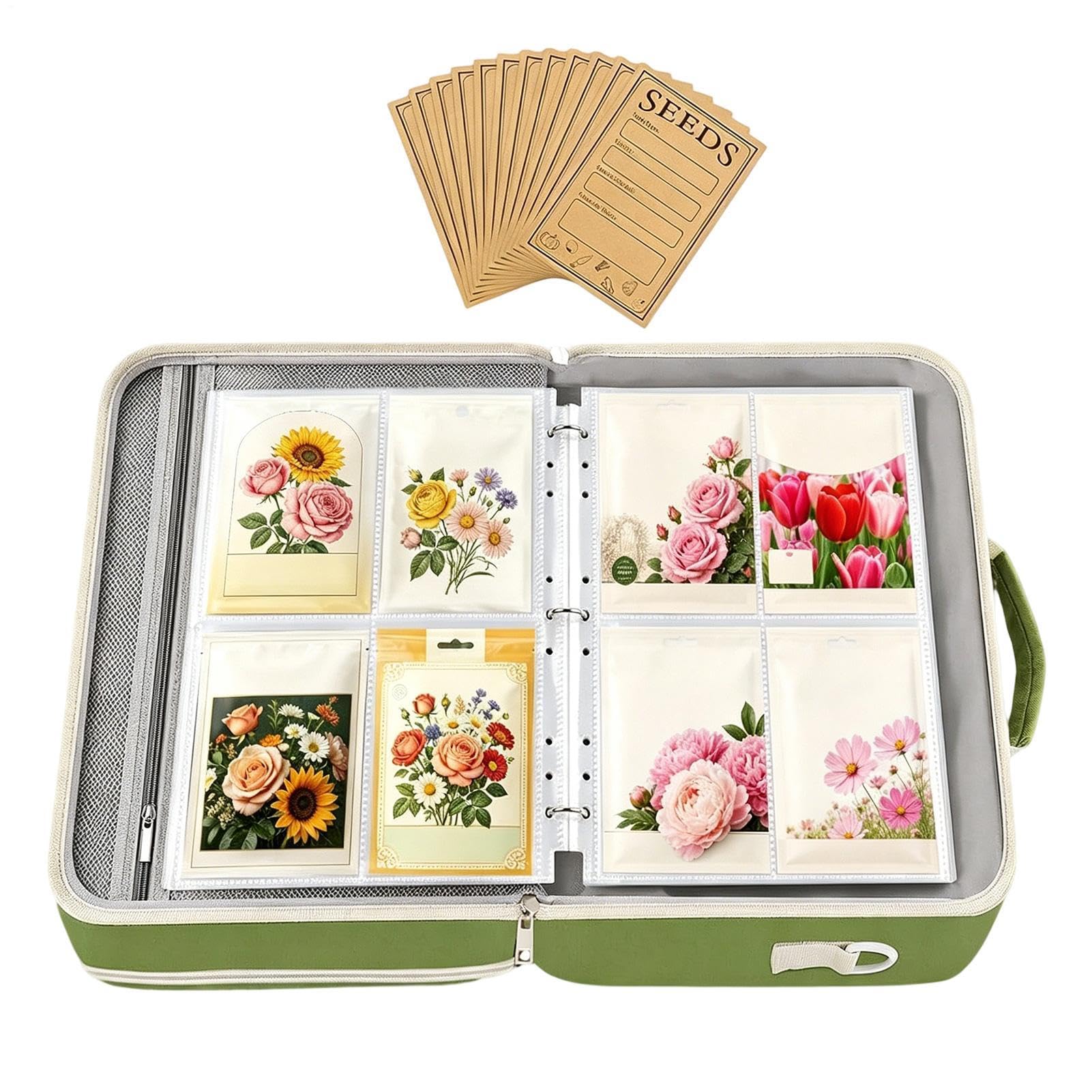 Scatola Portasemi Borsa Portatile Riutilizzabile Con Buste | Organizzazione e Conservazione Semi Per giardinaggio piantare piante verdure spazi esterni case giardini cortili fattorie