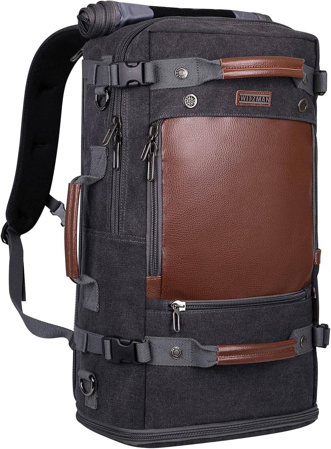 WITZMAN Vintage Canvas Backpack Travel Rucksack Hiking Daypack Duffel Bag