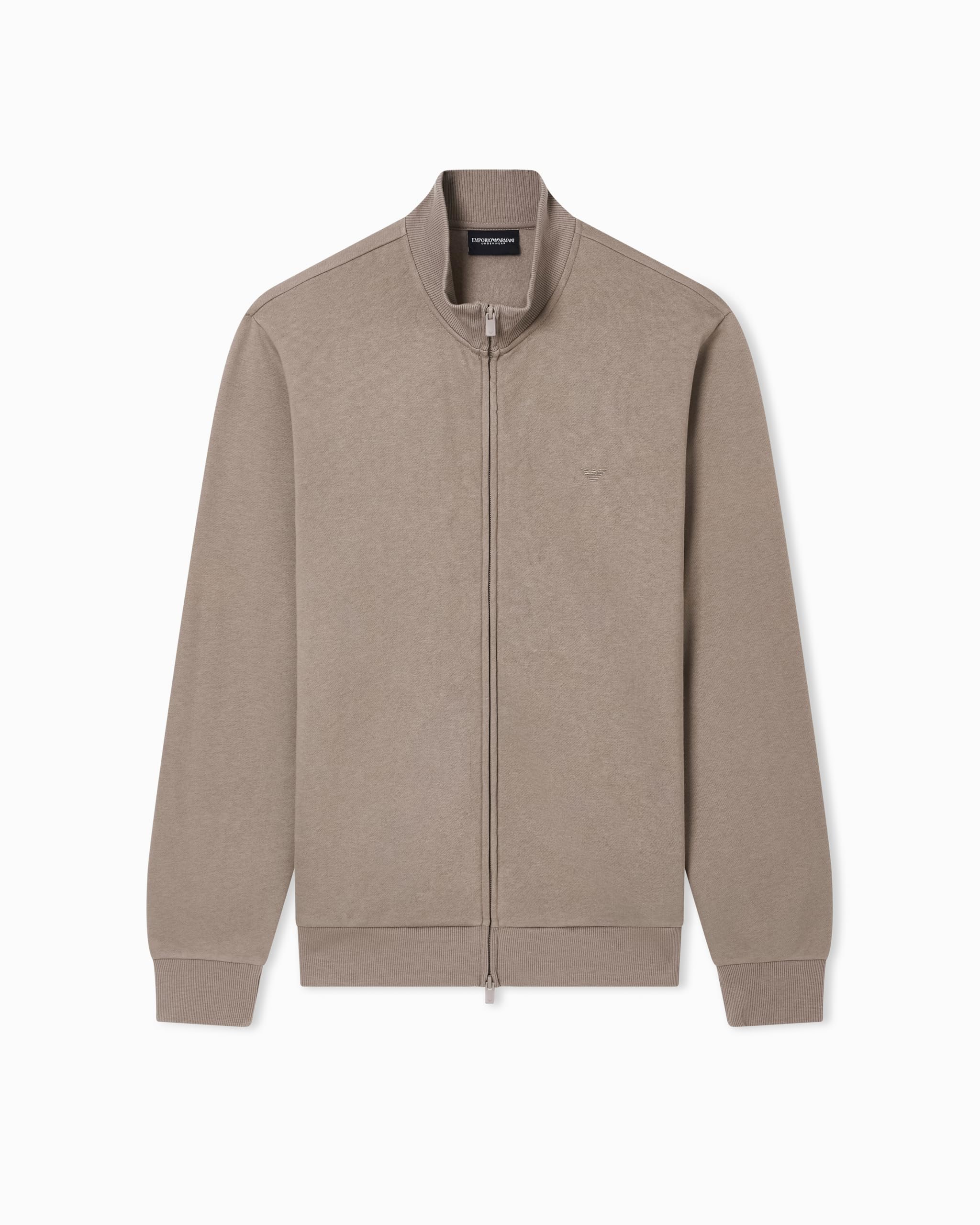 Emporio Armani MAN'S BASIC TERRY OPEN SWEATSHIRT BROWN M