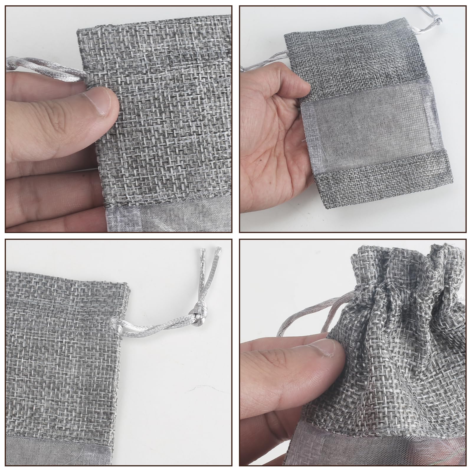 Sacs Jute Organza Sacs Organza Avec Cordon - Lot De 16 Pièces - Toile De Jute Pour Cadeaux Bijoux Sacs Organza Jute Réutilisables