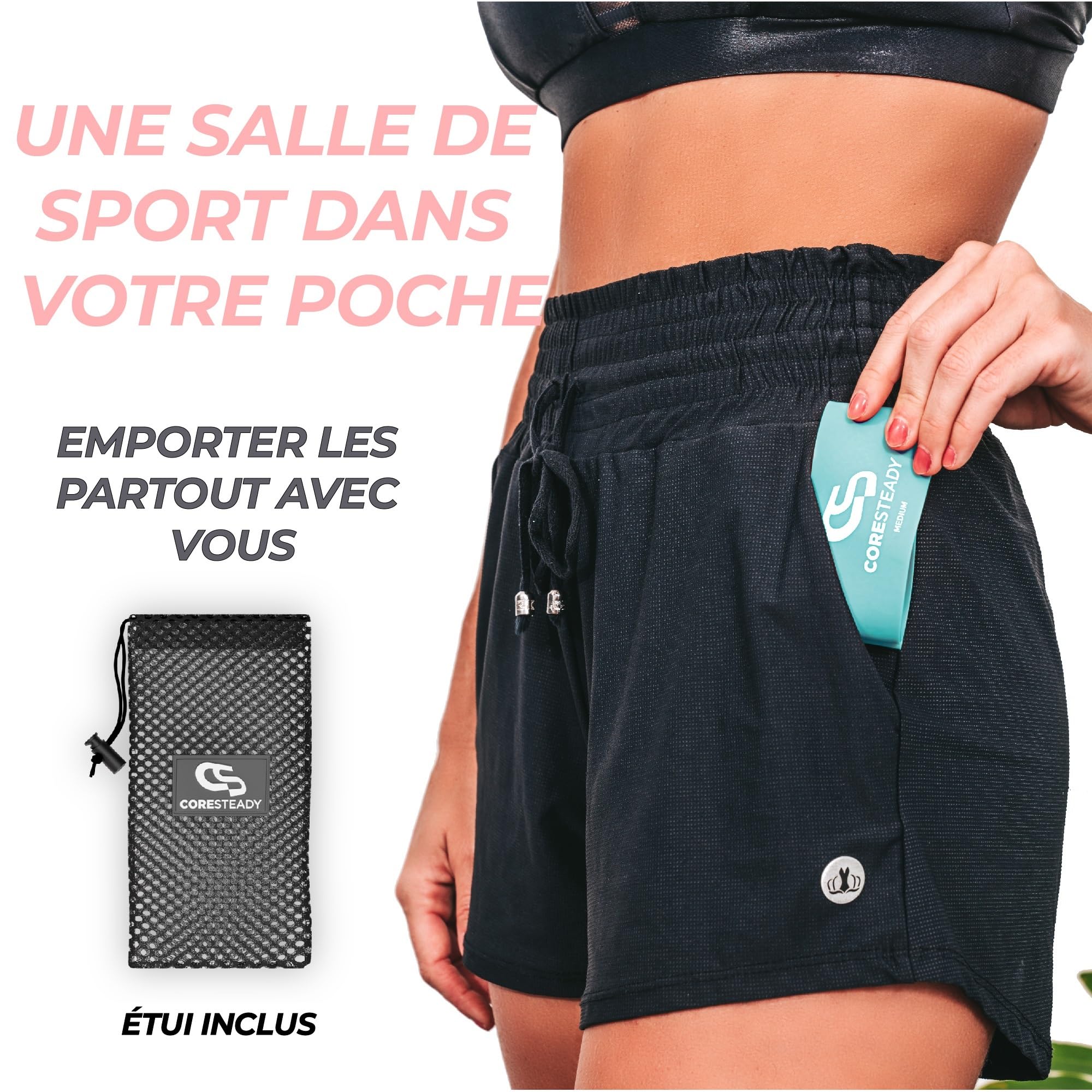 Coresteady Bande Élastique Fitness - Bandes de Résistance pour Musculation et Rééducation
