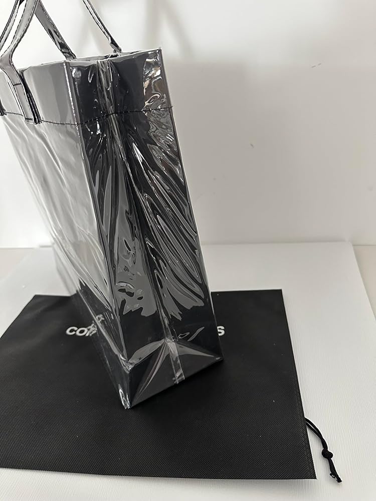 Amazon | [コムデギャルソン] ブラックビニールトートバッグ, 大容量