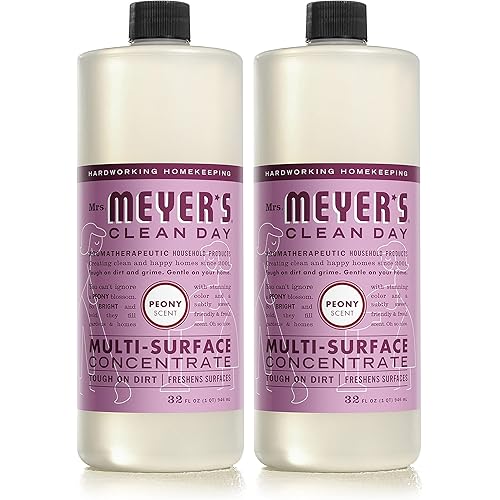 Mrs. Meyer's Multi-Surface Cleaner Concentrate, Use to Clean Floors, Tile, Counters, Peony, 32 fl. oz - Pack of 2