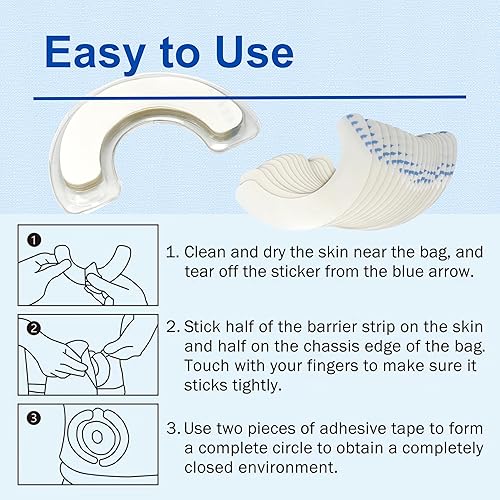 Miniatura 6 de 40 tiras elásticas de barrera para ostomía, hidrocoloide de grado médico, protección impermeable contra fugas para colostomía, bolsas de ileostomía,