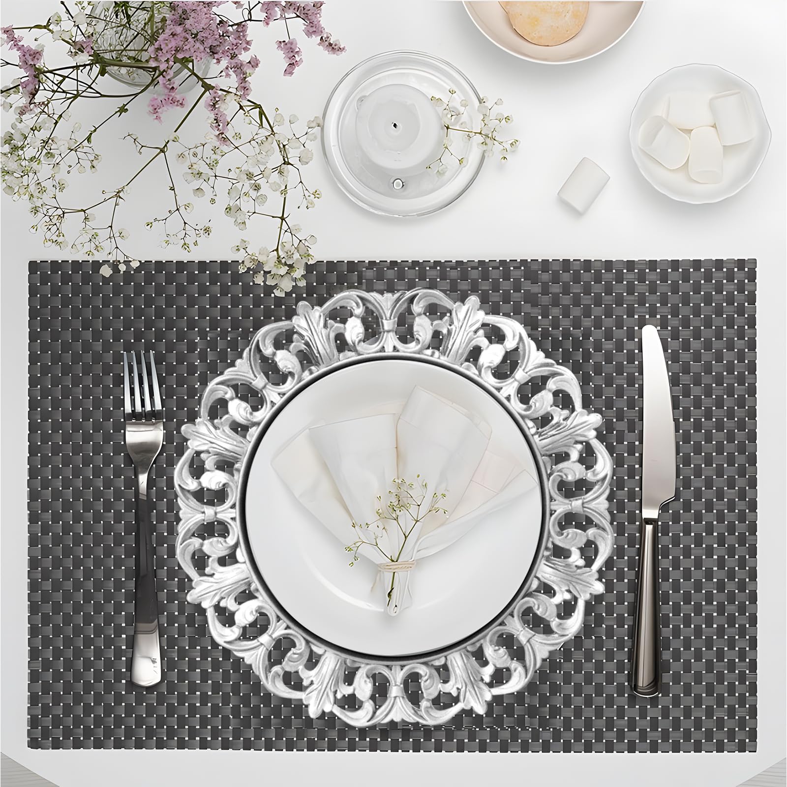 Gold Charger Plates MAONAME 12