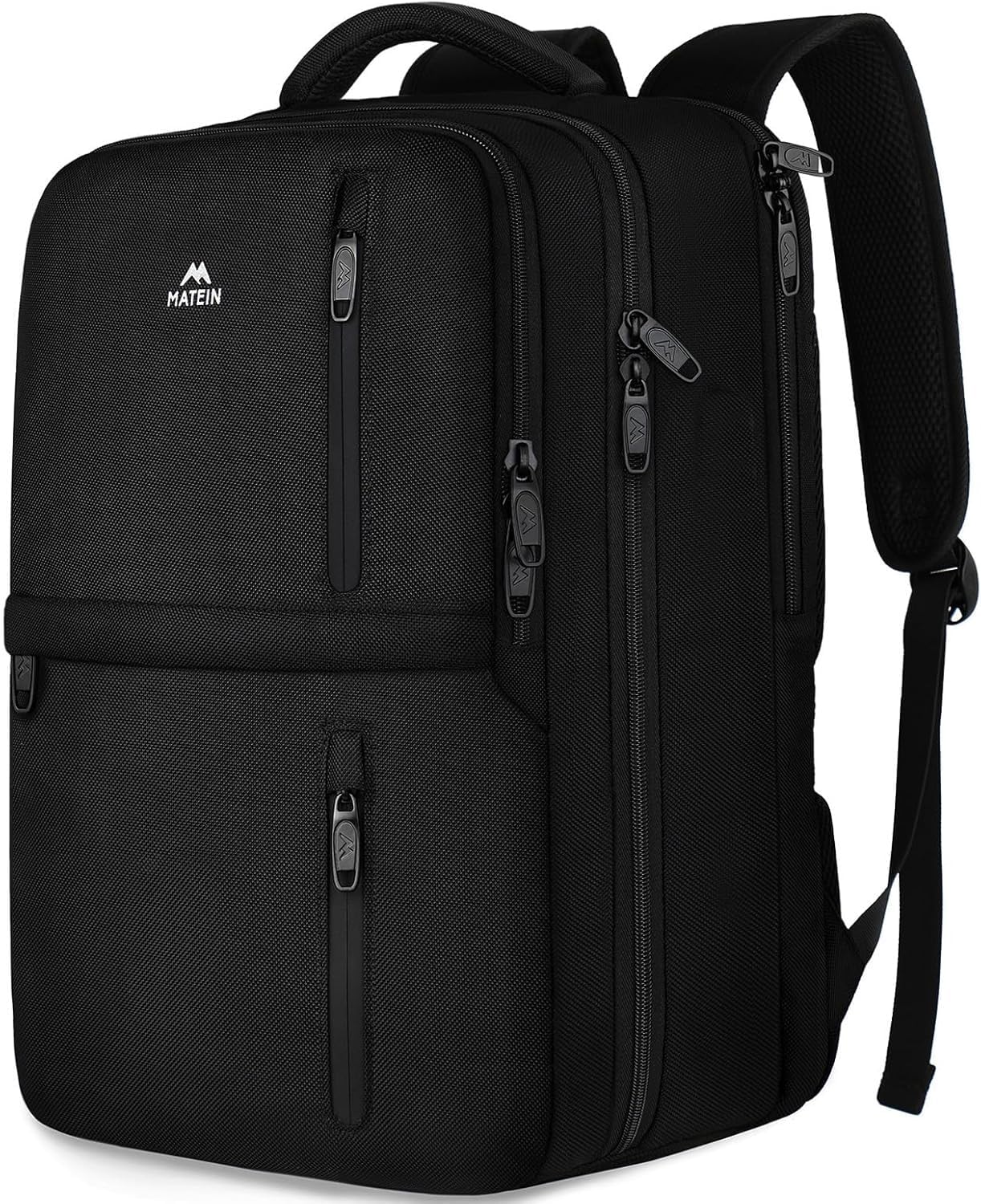 MATEIN Zaino da Viaggio 45x36x20, Zaino Uomo Lavoro Bagaglio a Mano Aereo | Zaini Porta PC 17 Pollici Anti Furto Borsa Aereo Cabina Donna per PC Affari Scuola, Nero