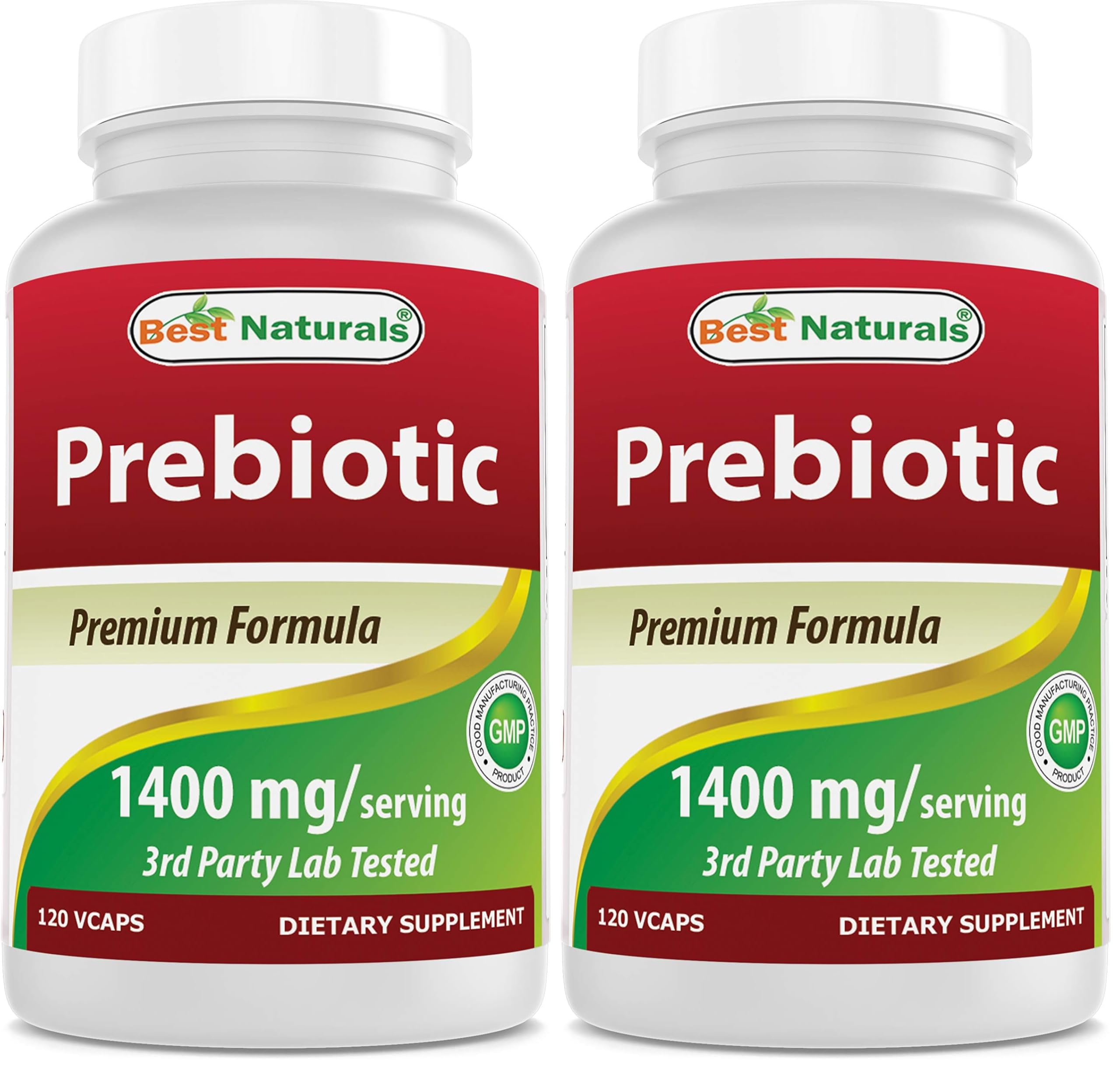 Best Naturals Prebiotics Fiber XOS (Xylo Oligosaccharide) 1400mg Serving 120 Veg Capsules (Pack of 2) 120 Count (Pack of 2)