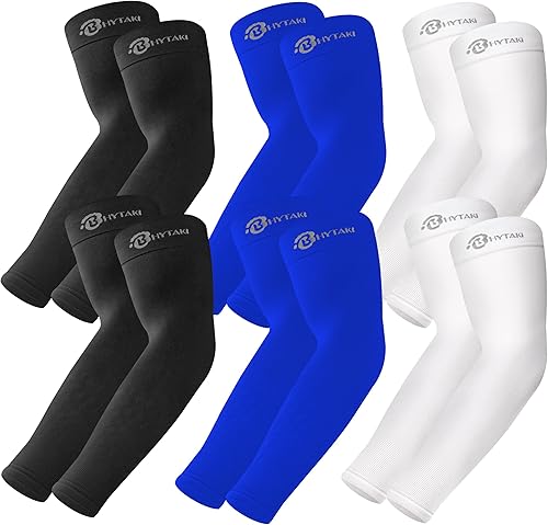 Miniatura 13 de BHYTAKI Mangas de Protección Solar UV, Mangas de Compresión de Brazo con Enfriamiento UPF 50 para Deportes para Hombre Mujer Adolescente