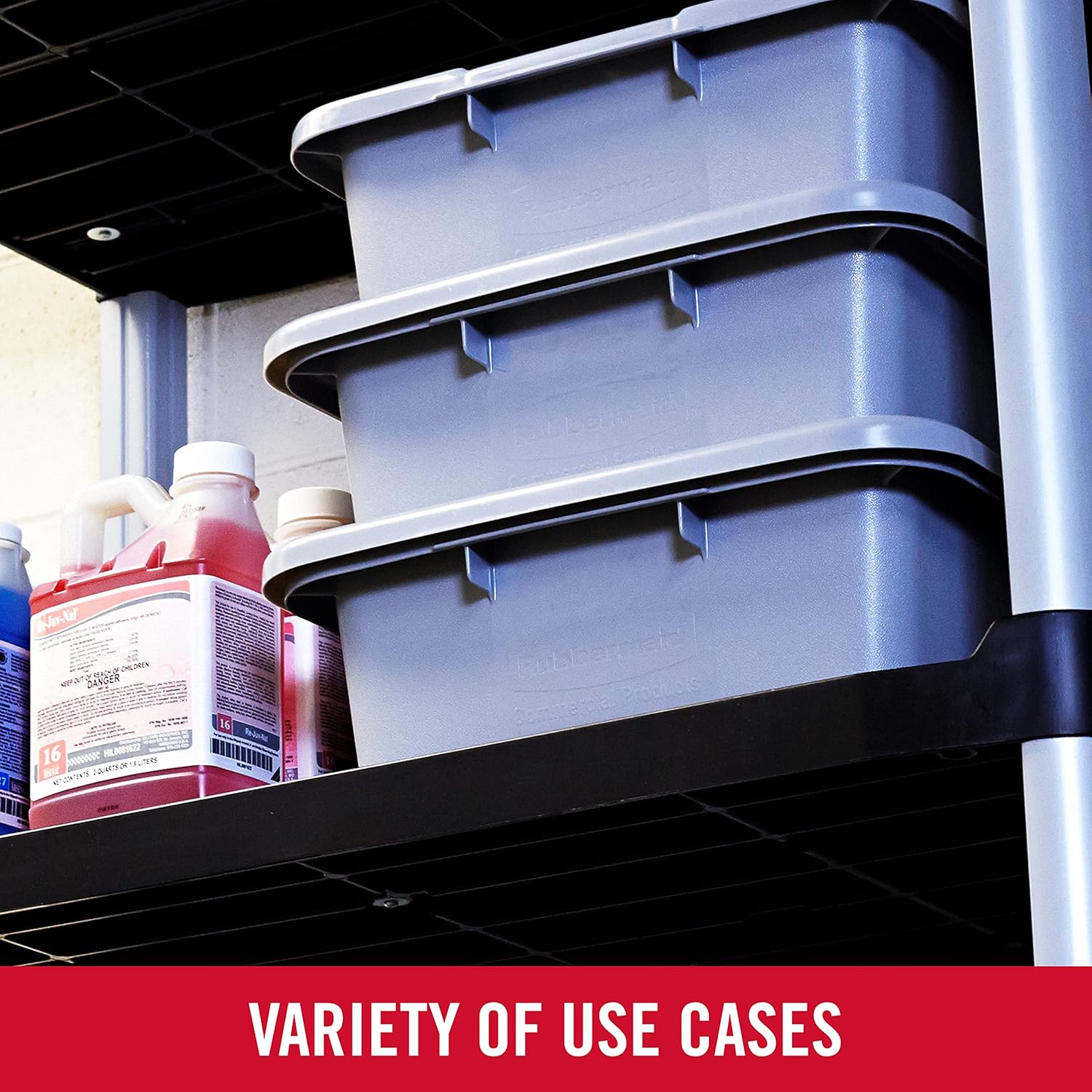 Rubbermaid Commercial Products Standard Bus/Utility Box, 4.625Gallon, Gray, Plastic, Heavy Duty